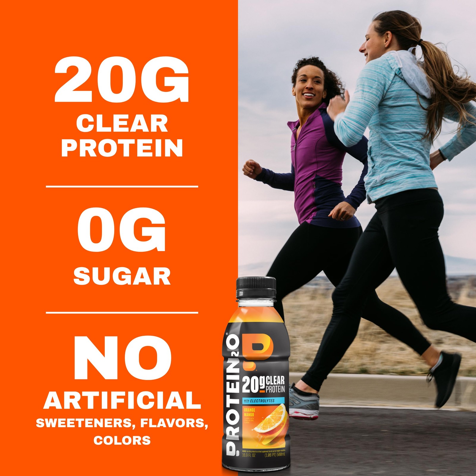 Protein2o Hydration Drink – 2-in-1 Liquid Clear Whey 16.9 Fl Oz (Pack of 12)