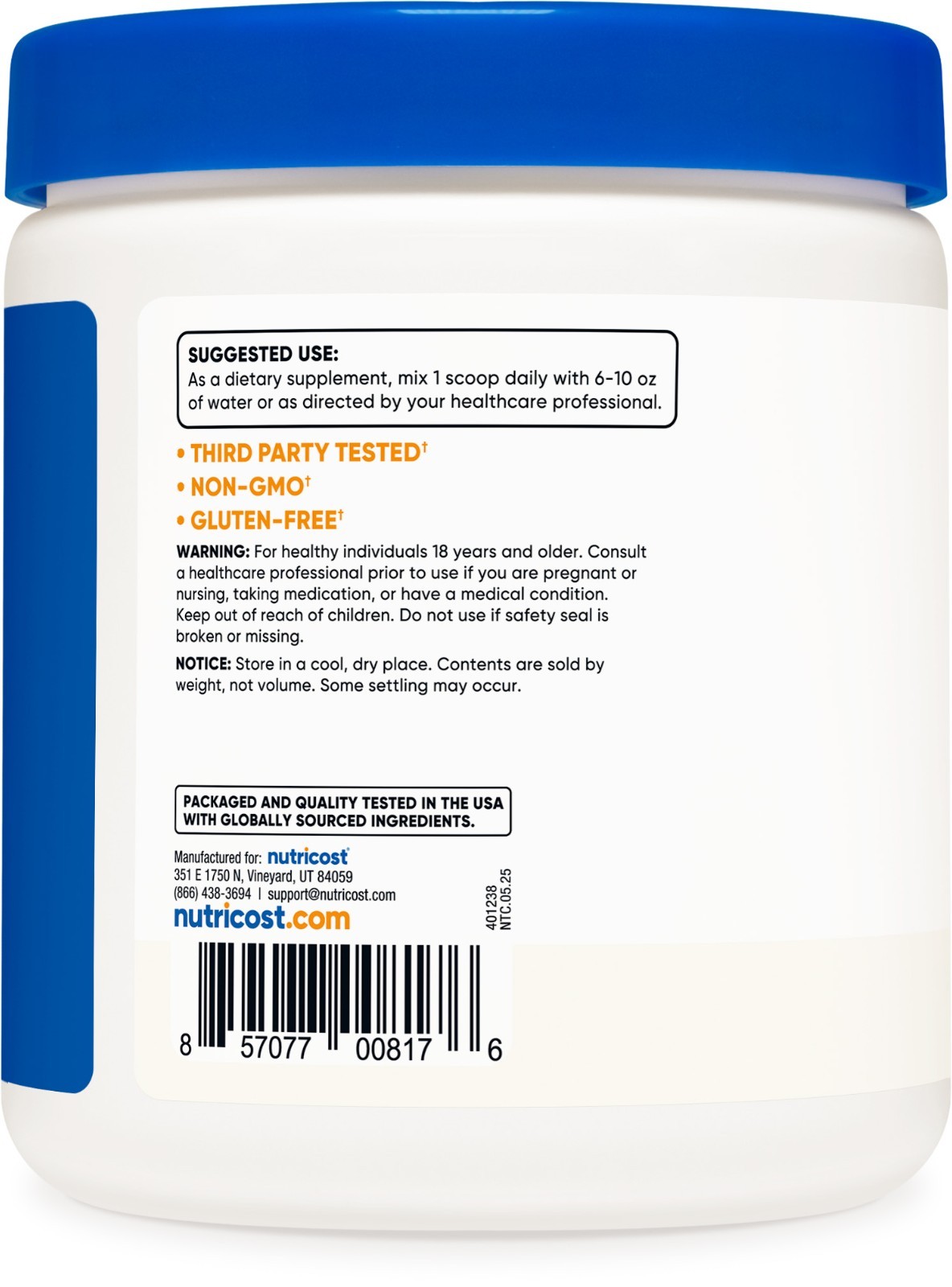 Nutricost L-Citrulline (Base) Powder – (250 Grams)
