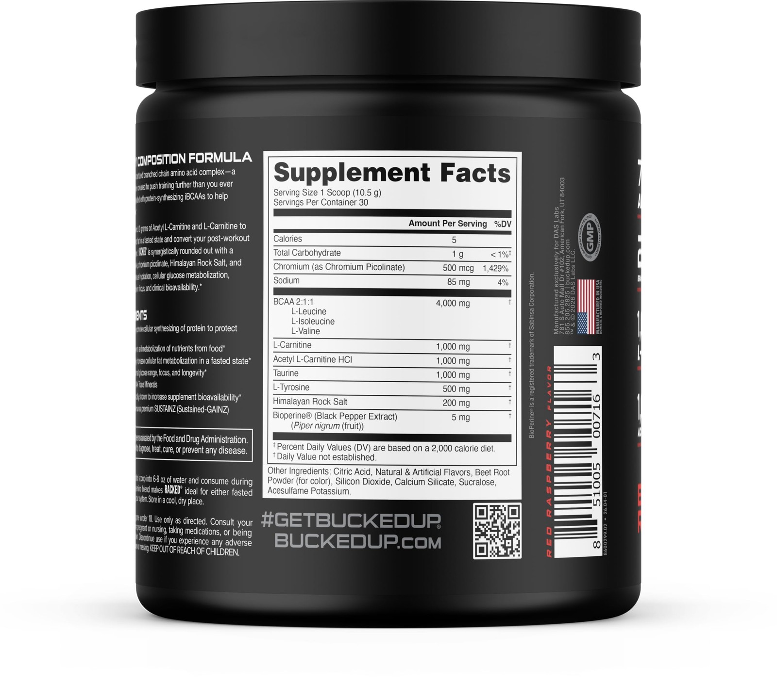 Bucked Up Racked Blood Raz | Intra Workout 10.15 Ounce (Pack of 1),