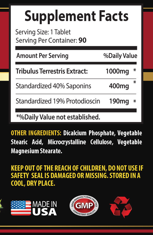 Tribulus formula – TRIBULUS EXTRACT 1000 – testosterone booster herbal – 180 Tab