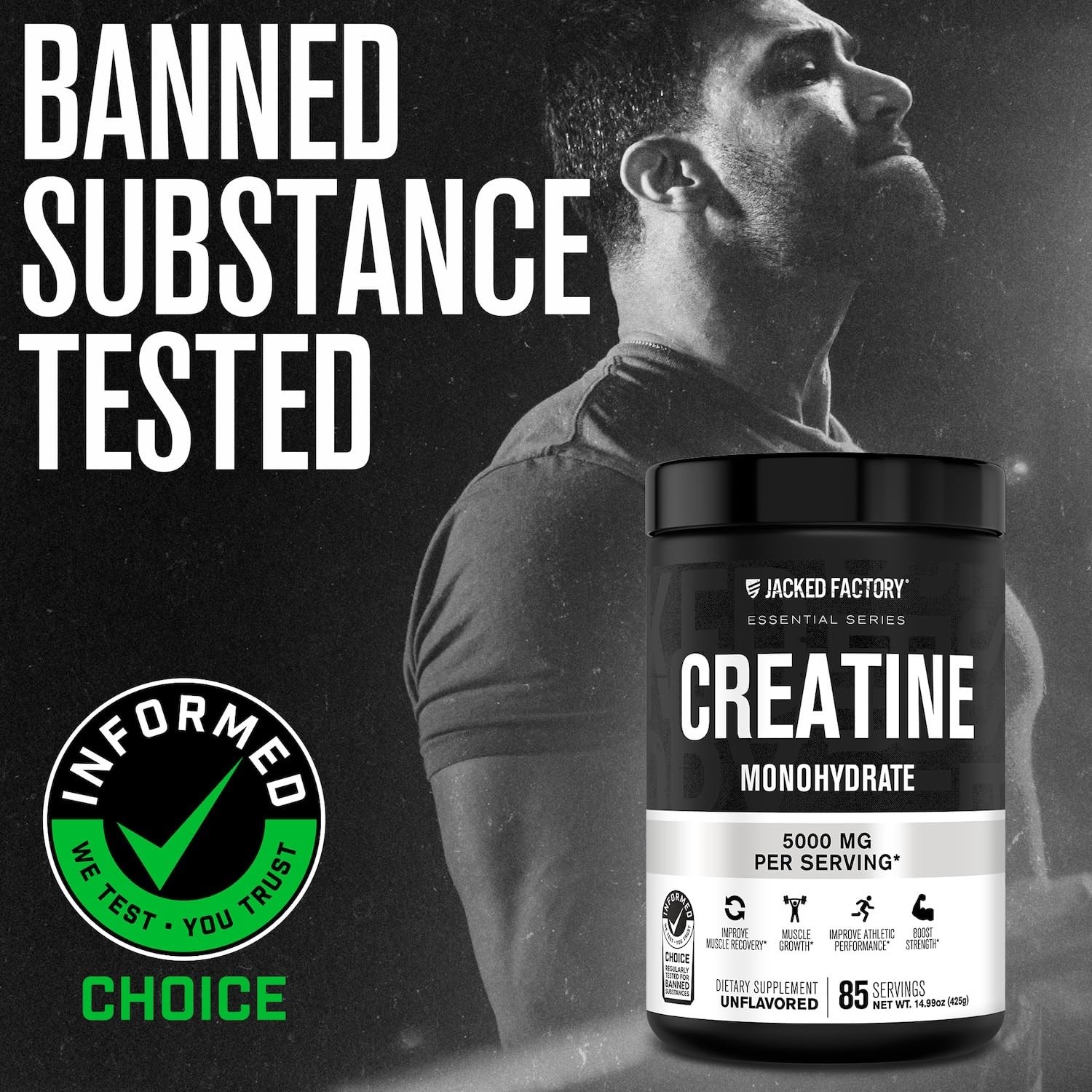 Creatine Monohydrate Powder 425g – 5g Daily Creatine Supplement for Men and W…