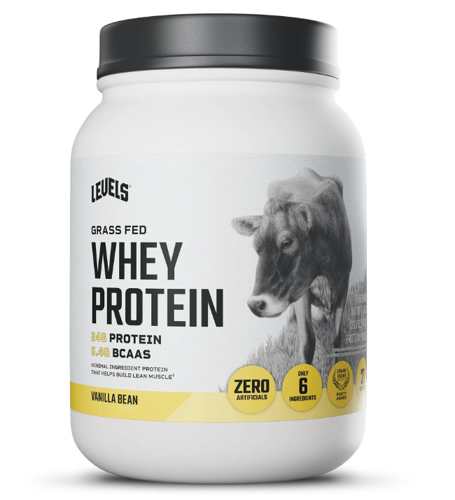 Levels Grass Fed Whey Protein Powder Vanilla Bean 24g Protein 1.48LB
