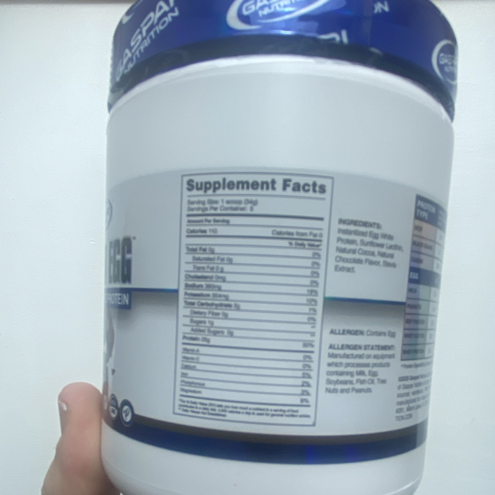 Gaspari Nutrition Proven Egg Protein Powder Chocolate Dairy-Free Non-GMO 170g