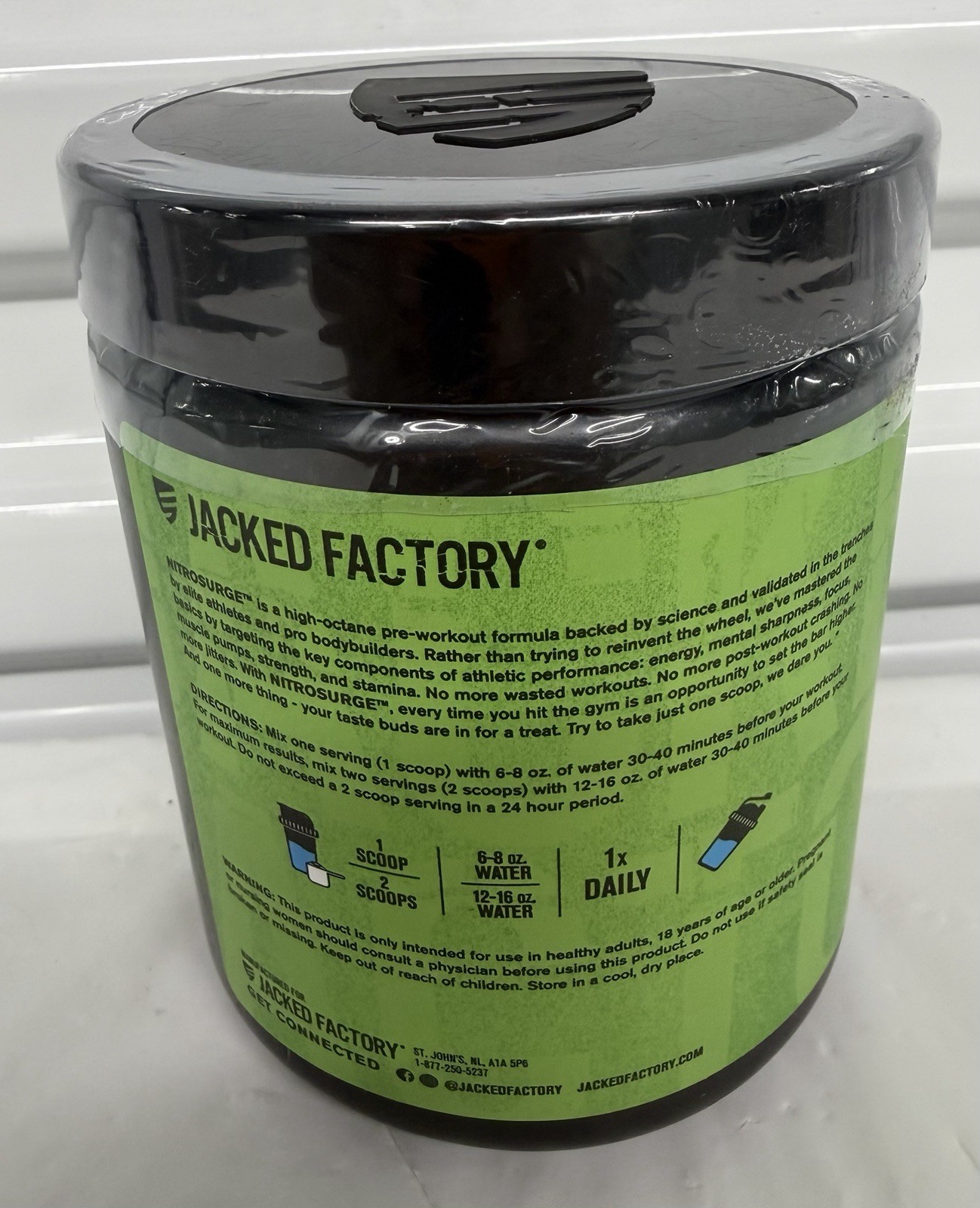 Jacked Factory Nitro Surge Pre-Workout Blue Raspberry 30 Servings 9.21oz New