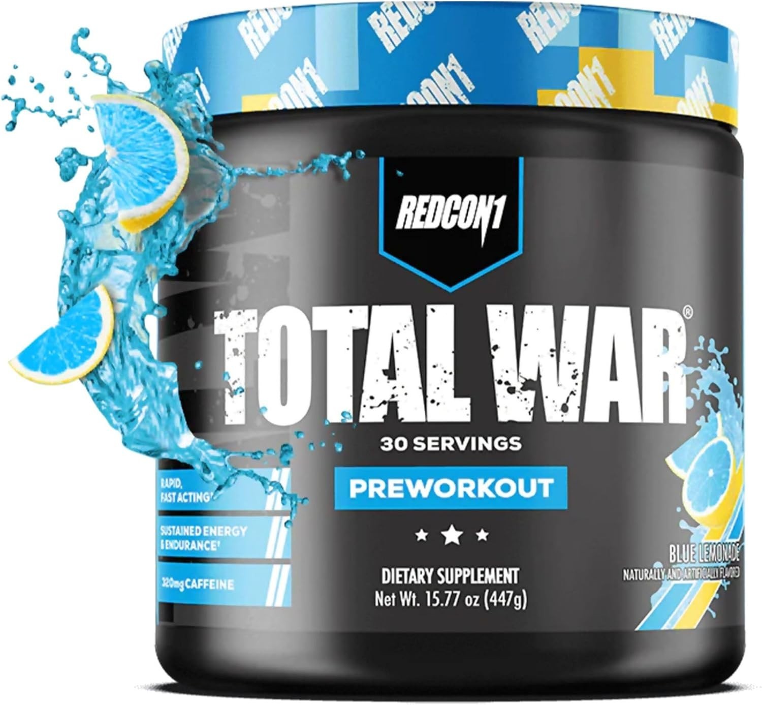 Total War Pre Workout – Blue Lemonade Flavor, 320mg Caffeine, 30 Servings