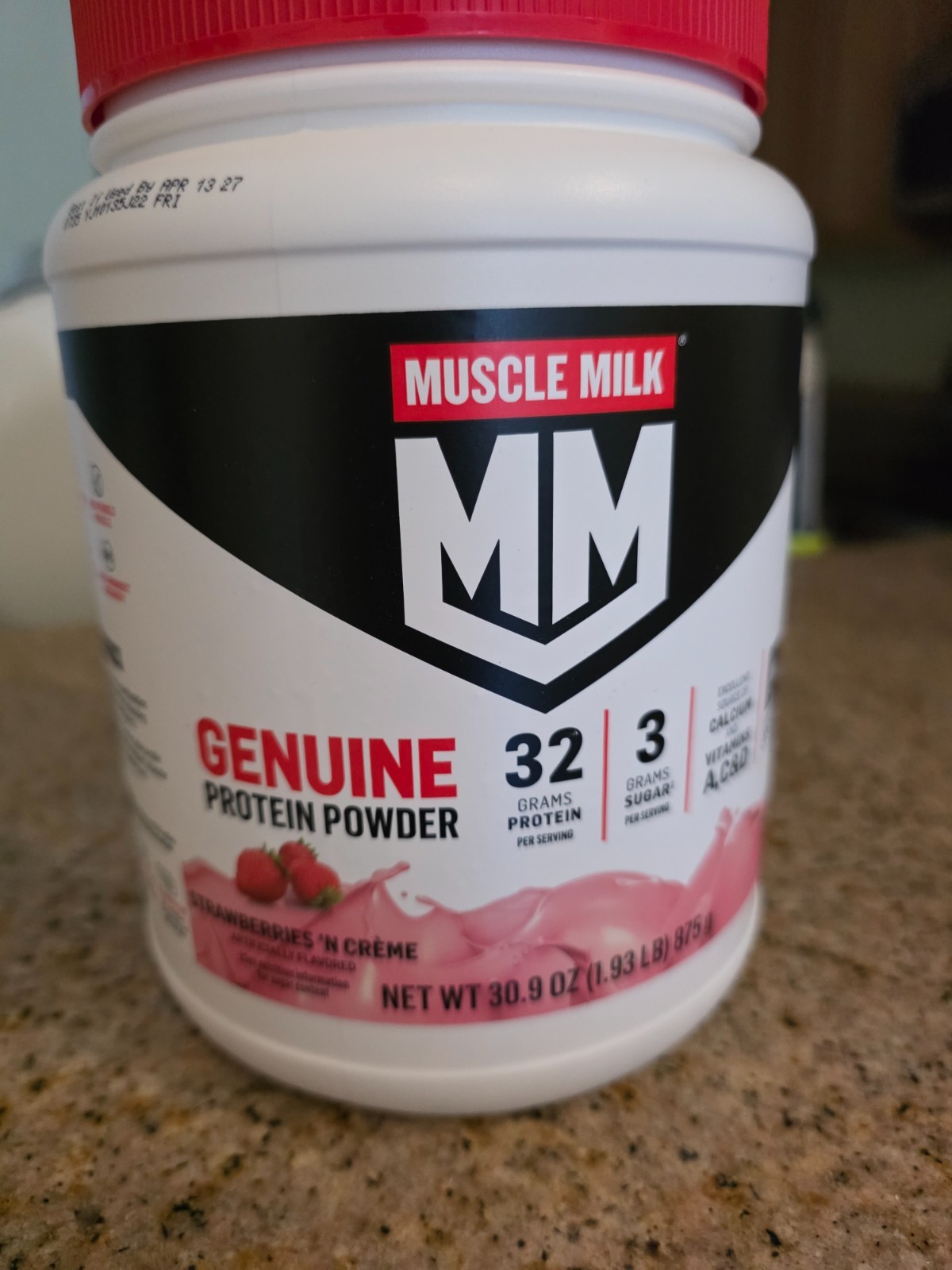 Muscle Milk Protein Powder Supplement – Strawberry 1.93lb exp 4/2027
