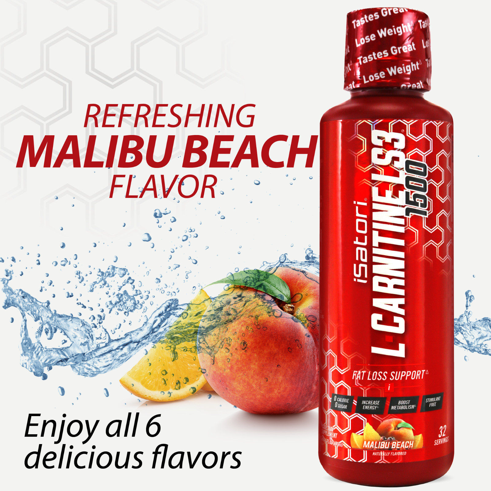 L-CARNITINE LS3 1500 Fat Loss – Metabolism – Malibu Beach 1500mg (32 Servings)