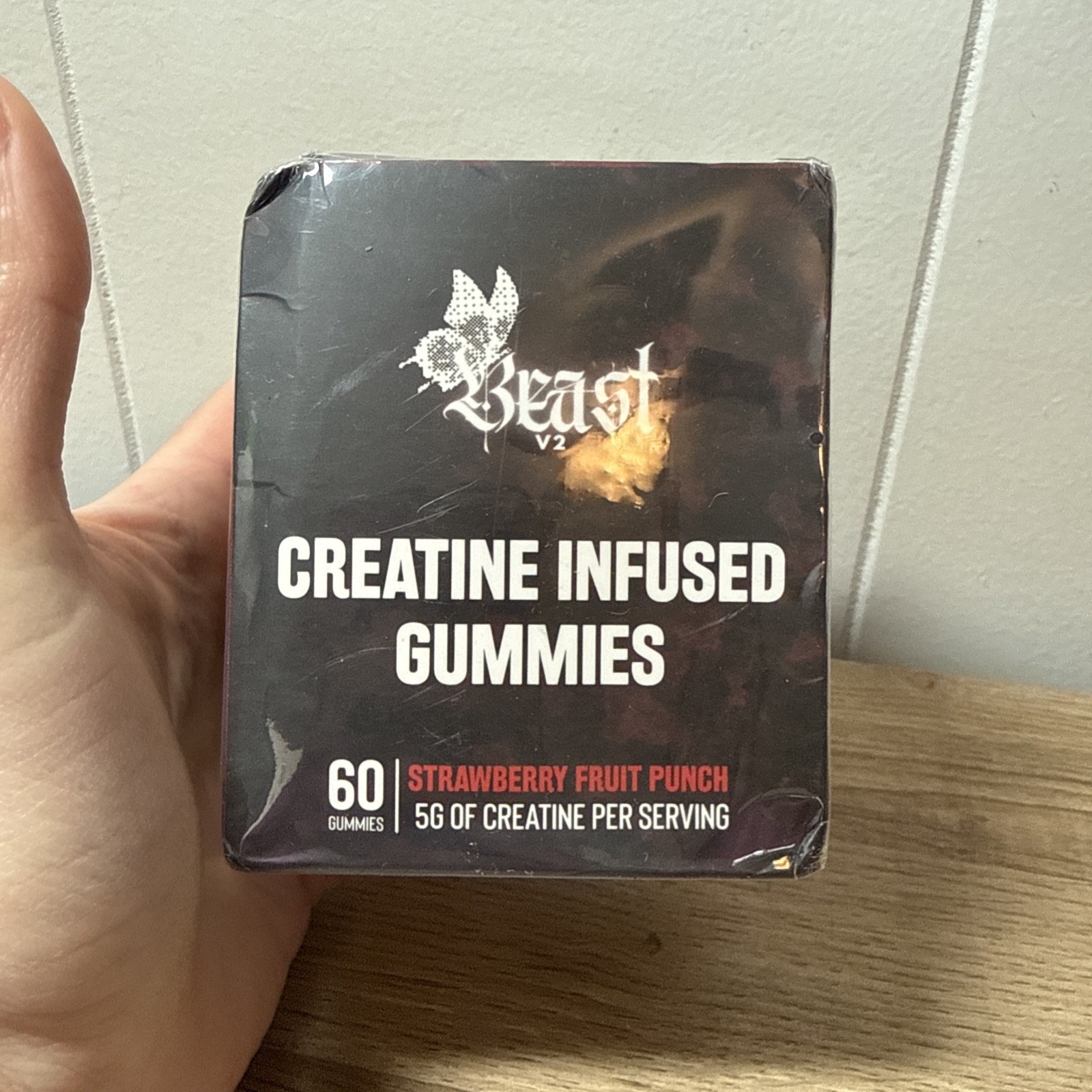 Beast Creatine InFused Gummies 8/27 60 Count Strawberry Fruit Punch Z7