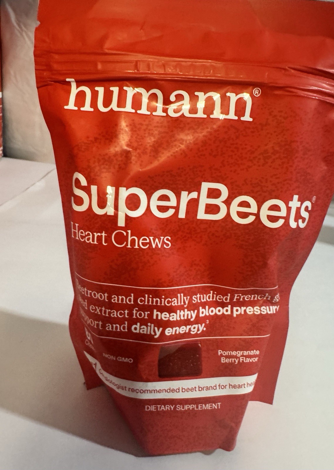 HumanN – SUPER BEETS Heart Chews, Pomegranate, 60 Count, New & Sealed, Exp 04/27