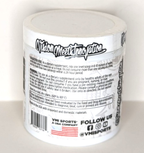 VMI Sports L-Carnitine 3000 Powder, 30 Servings, Patriot Pop Flavor, Exp. 9/26