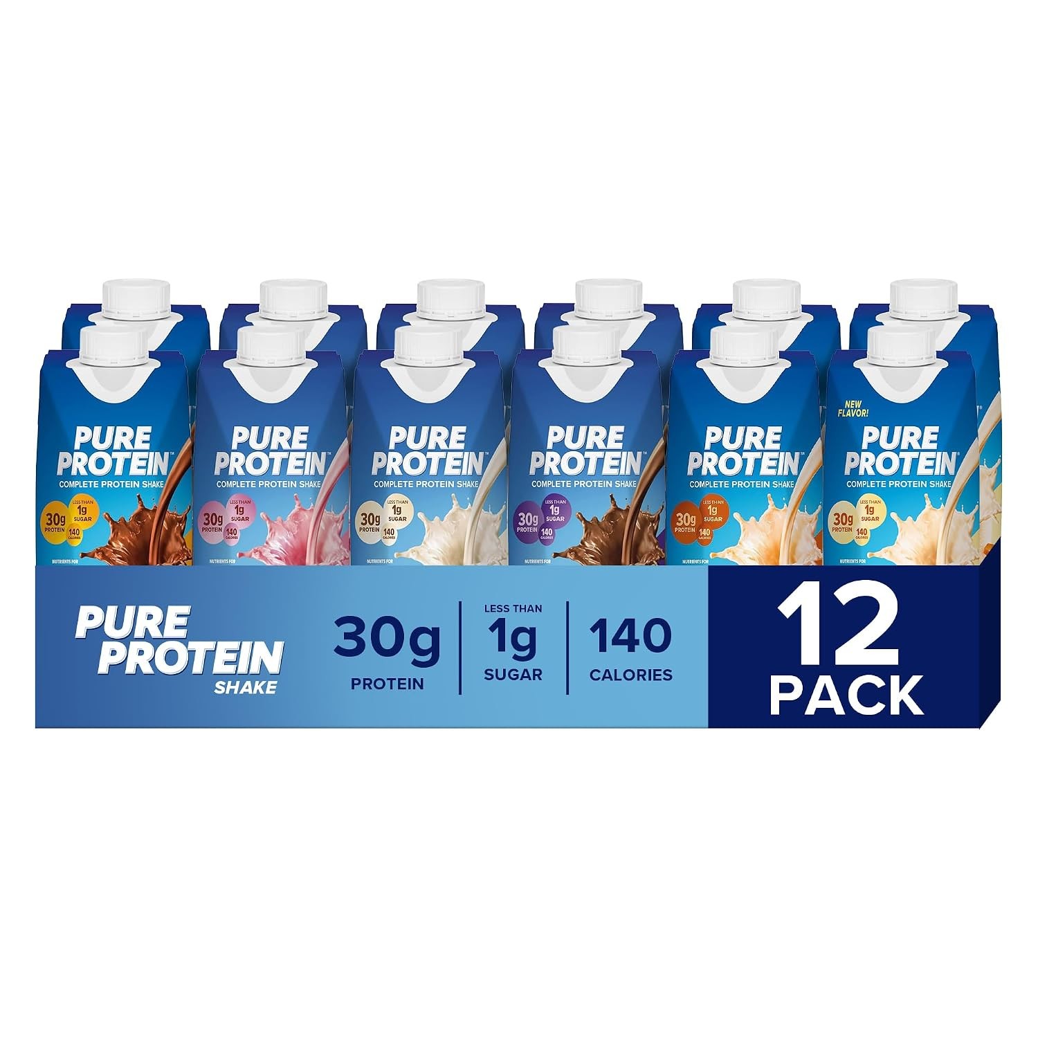 Pure Protein Vanilla Protein Shake 30g Complete Protein Vitamins A, C, D 12 Pack