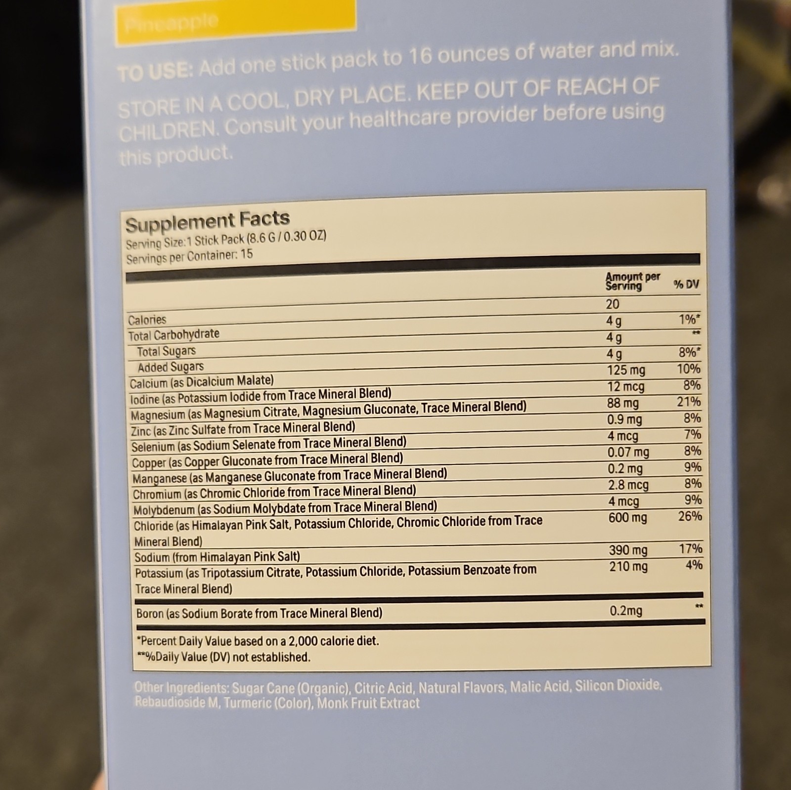 proper Hydration Boost Electrolytes + Trace Minerals Powder, Pineapple Flavor