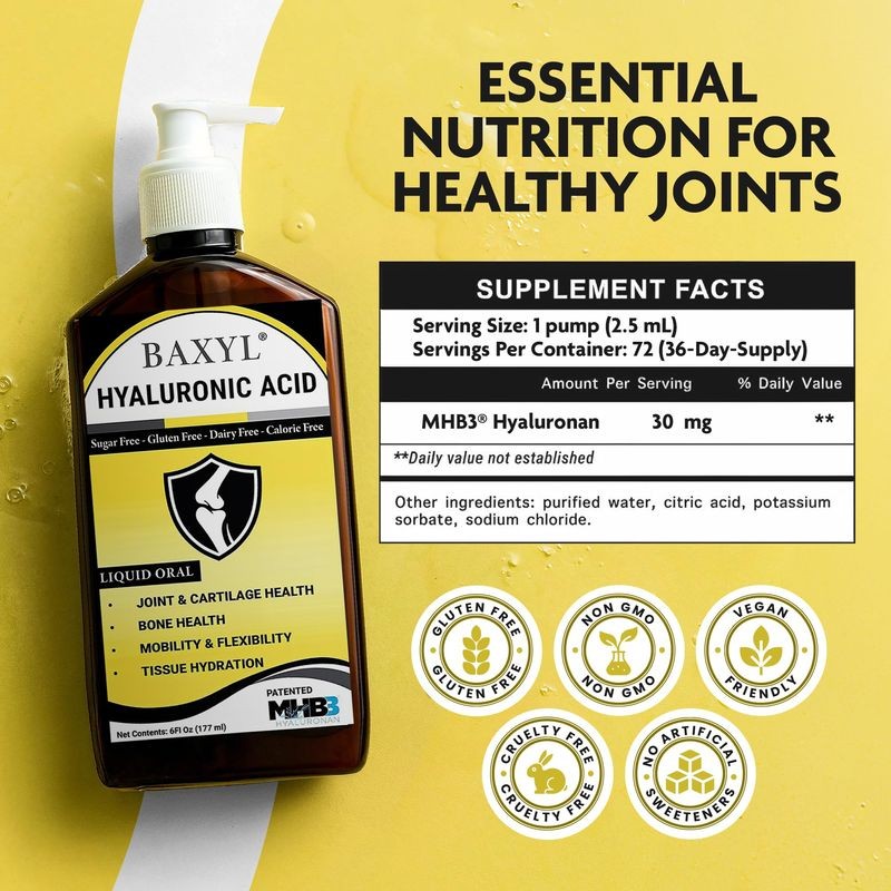 Baxyl ® Joint Relief Hyaluronic Acid Supplement Formerly Runovia MULTI Pack FREE