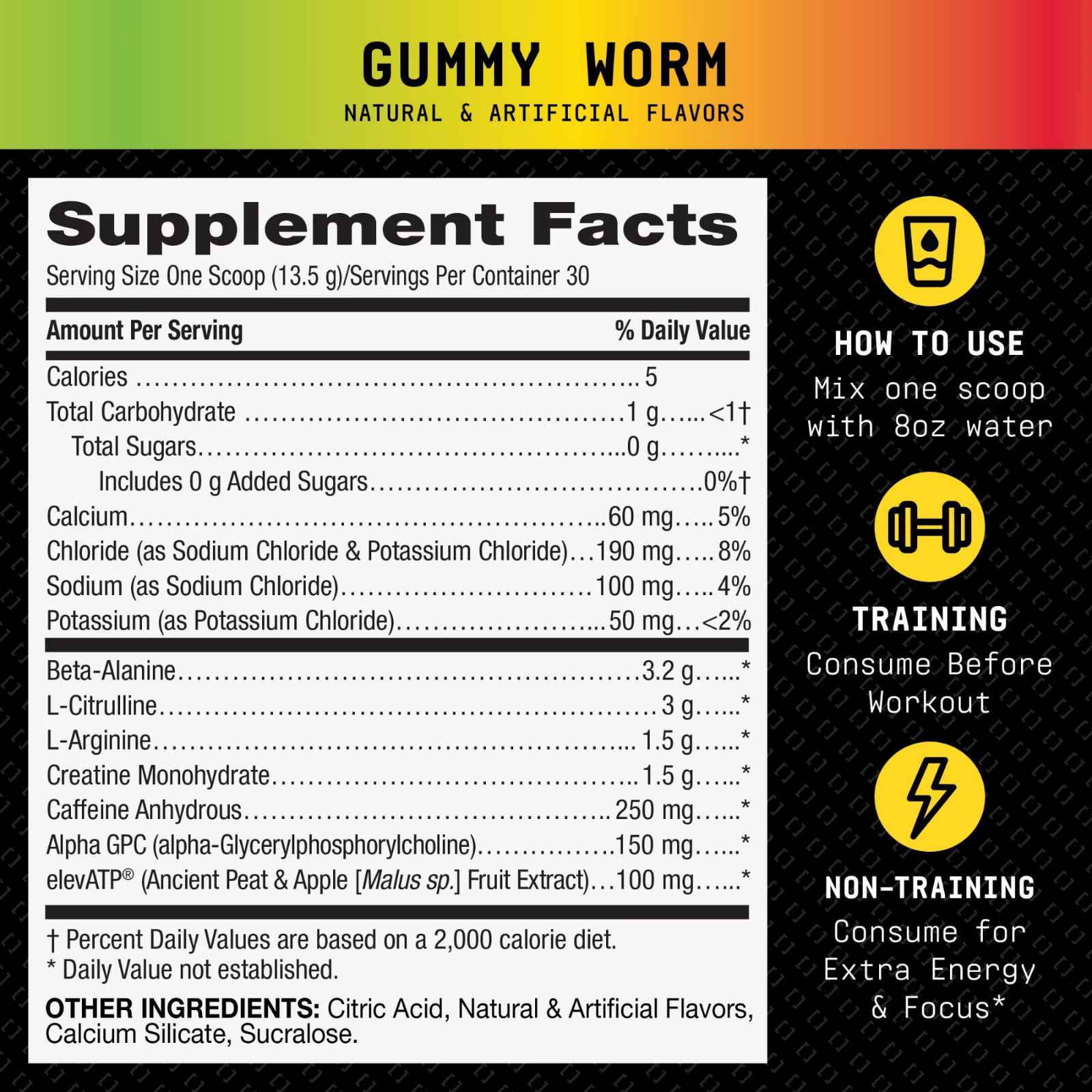 Beyond Raw LIT Origin Pre Workout Powder, Gummy Worm, for Men & Women, Energy
