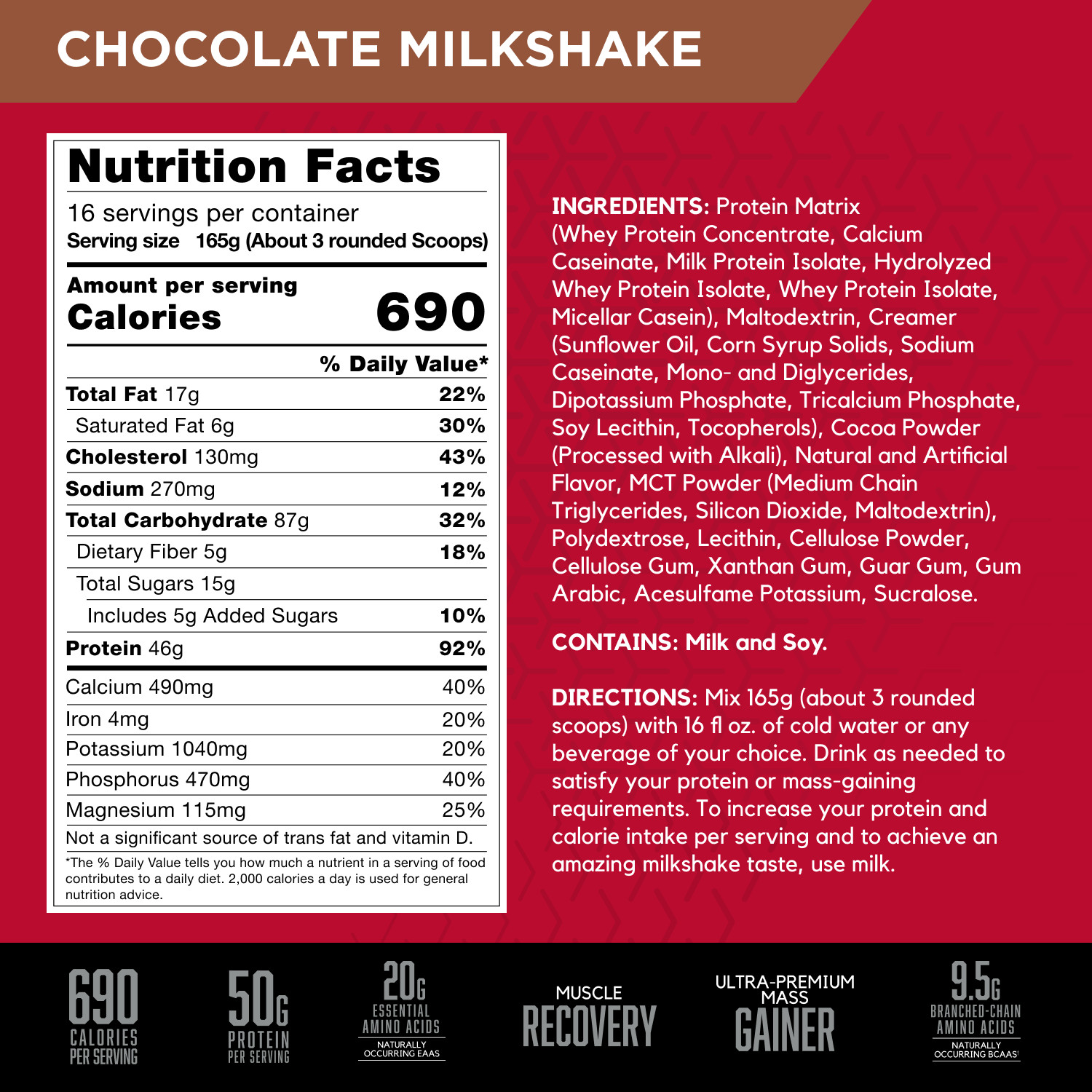 BSN, True Mass Ultra Premium Protein & Carb Matrix, Chocolate Milkshake 5.75lb