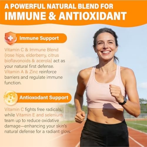 Liposomal Vitamin C Gummies 1000mg for Adults: Vitamin C Chewable Gummy with Zin