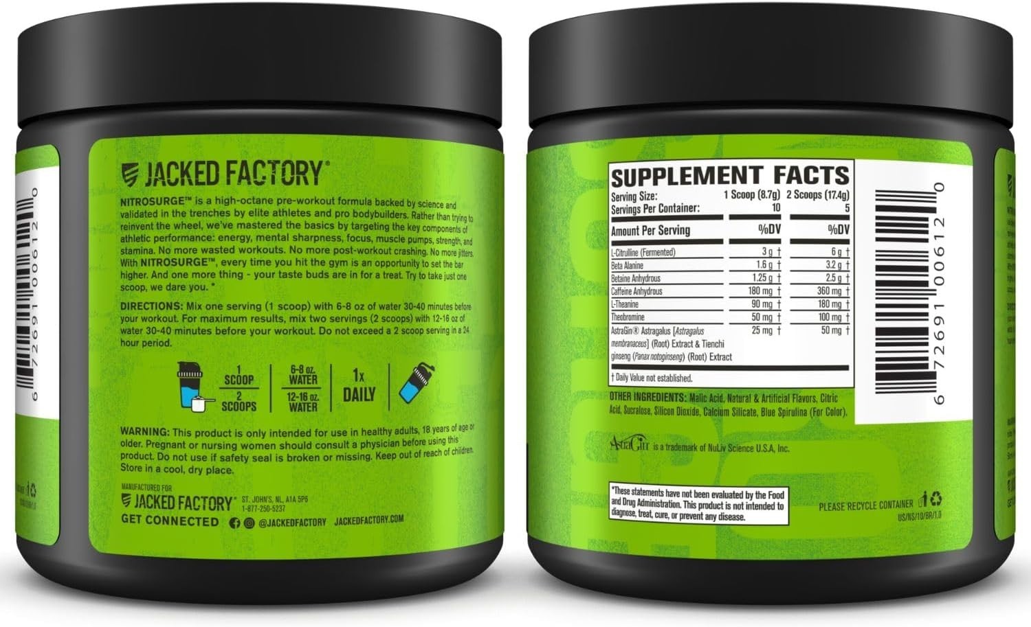Intense Energy & Strength Gains – NITROSURGE Pre Workout Powder, 10 Servings