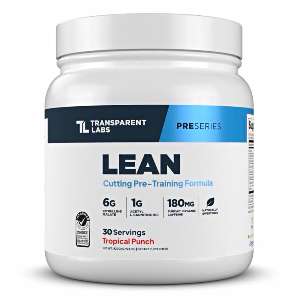 Transparent Labs Lean Pre Workout Tropical Punch Fat Loss Formula New Sealed