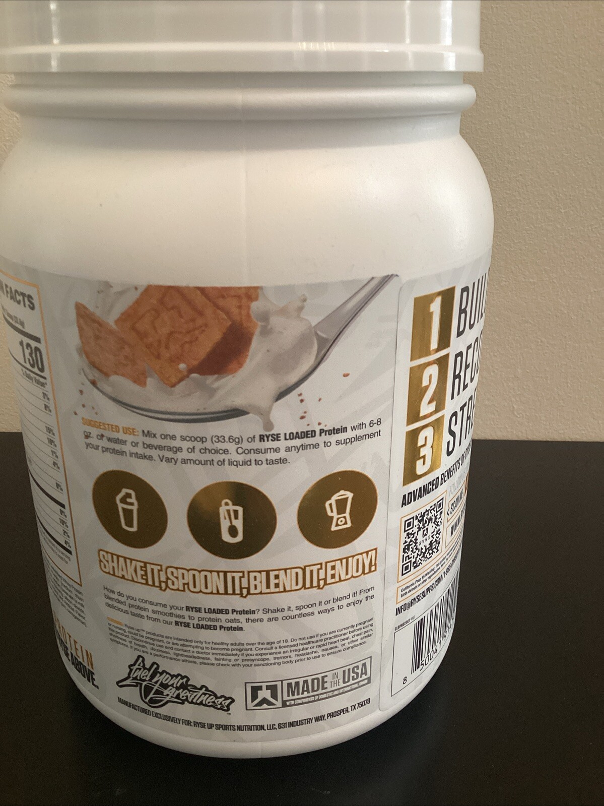 RYSE Loaded Protein Drink Mix ~ 23.7 Oz ~ Cinnamon Toast Flavor ~ EXP 02/2027