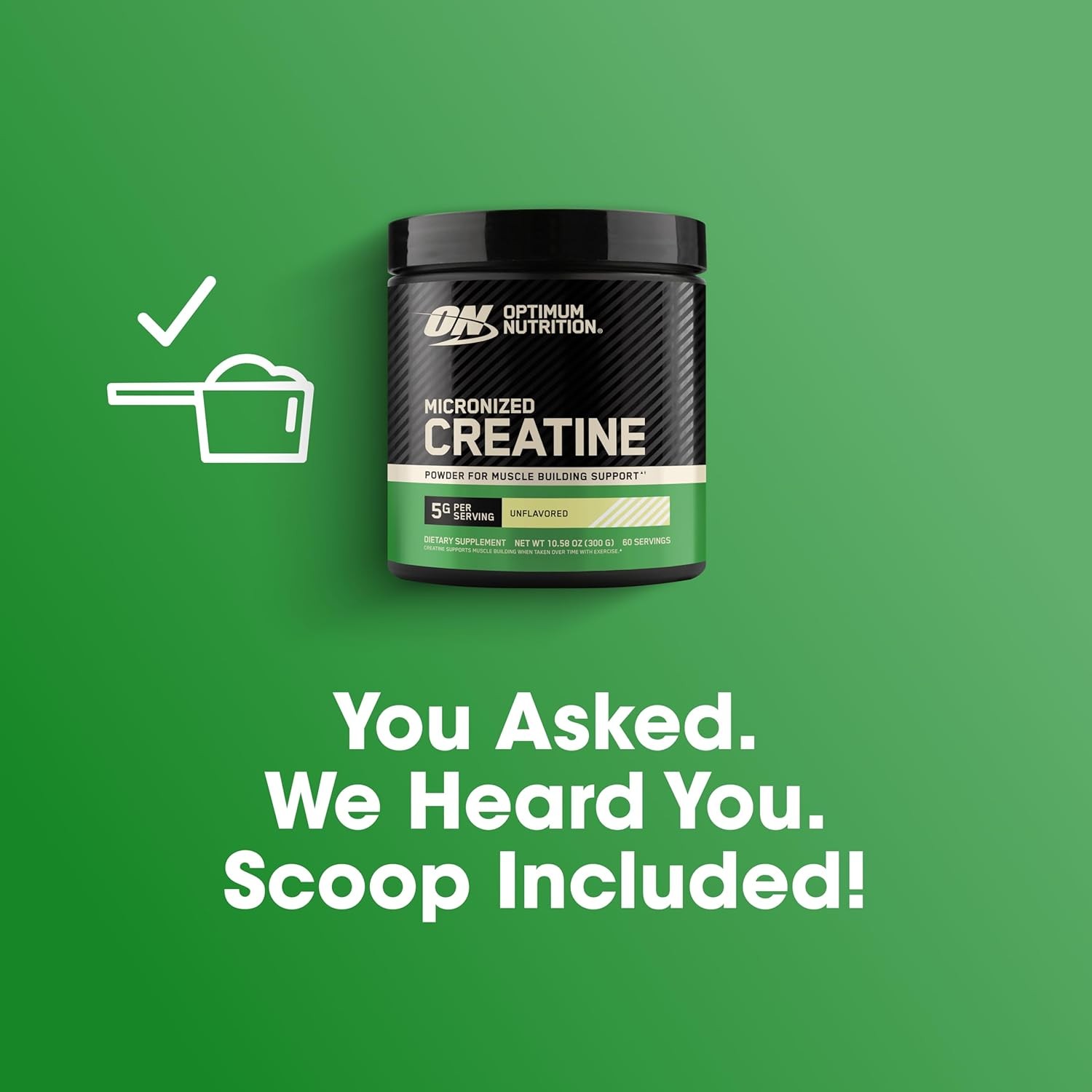 Micronized Creatine Monohydrate Powder, Unflavored, 60 Servings, 300 Grams (Pack
