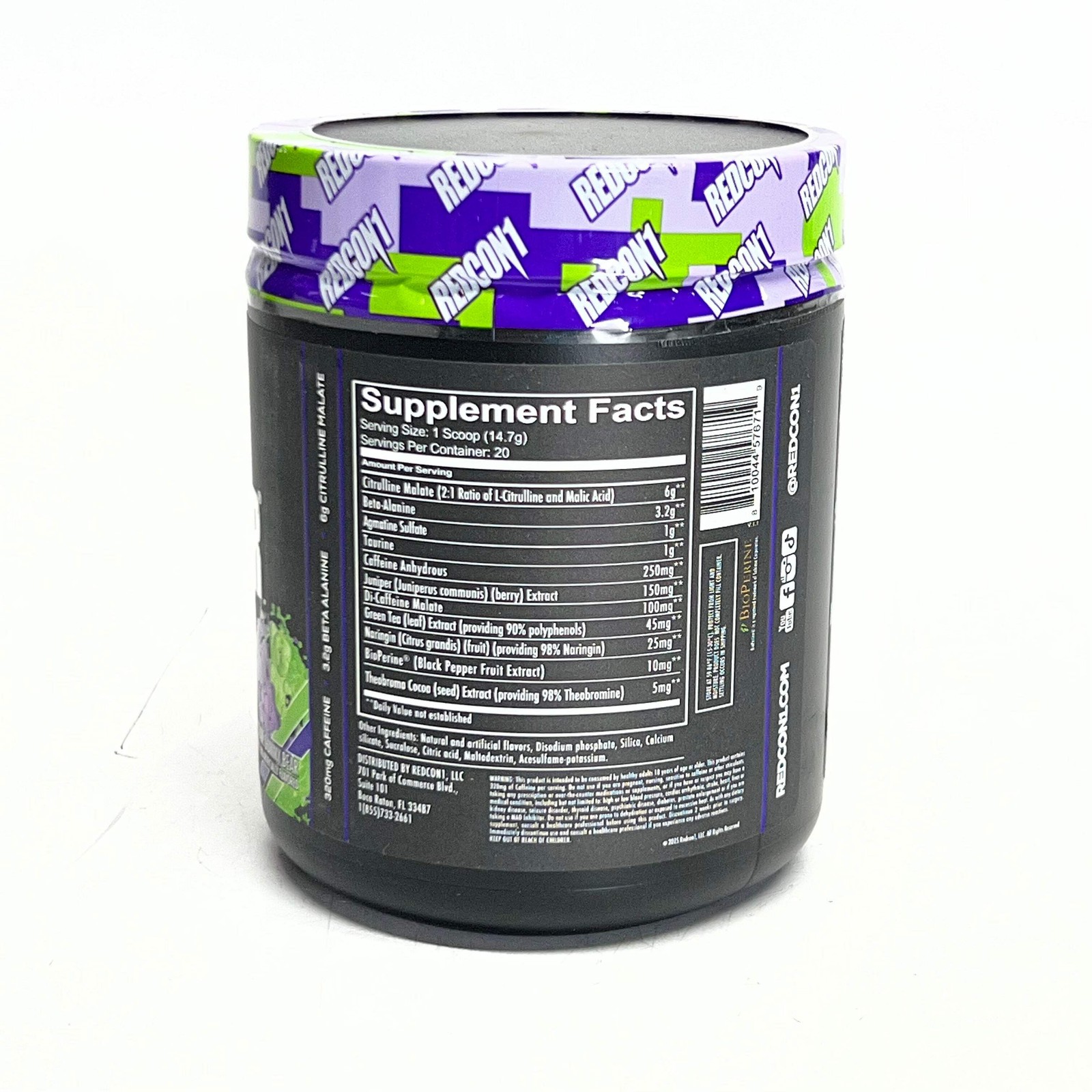 REDCON1 Pre-Workout, Sour Gummy Bear 20 Serving 10.37 oz BB 11/28