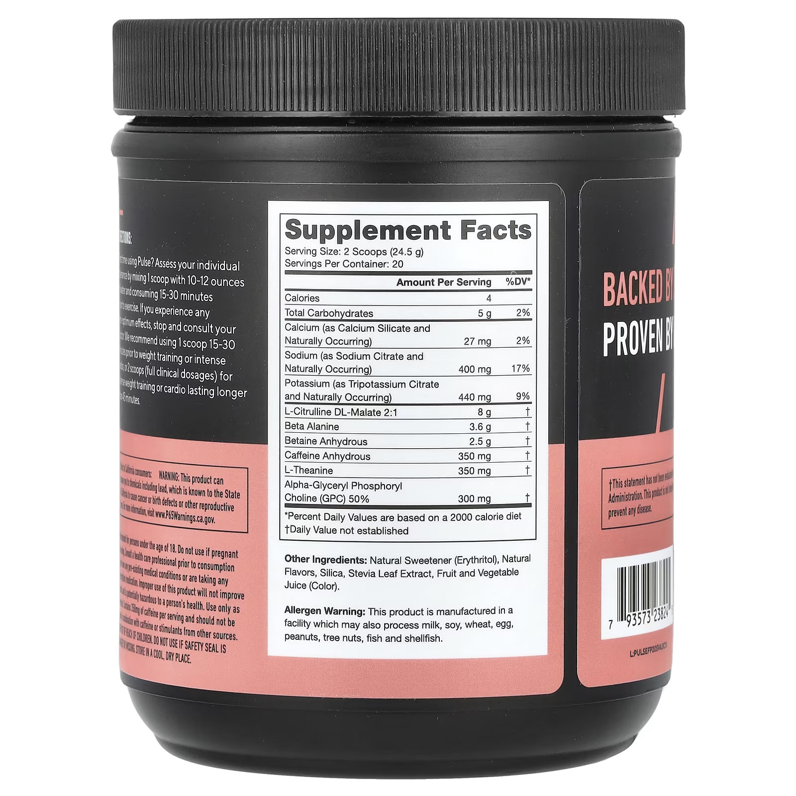 2 X Legion Athletics, Pulse, Pre-Workout Drink, Fruit Punch, 1.08 lbs (490 g)