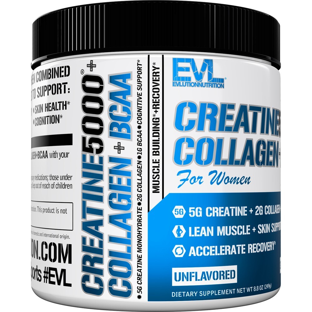 Evlution Nutrition Creatine 5000 + Collagen + BCAA – for Women – 30 Servings