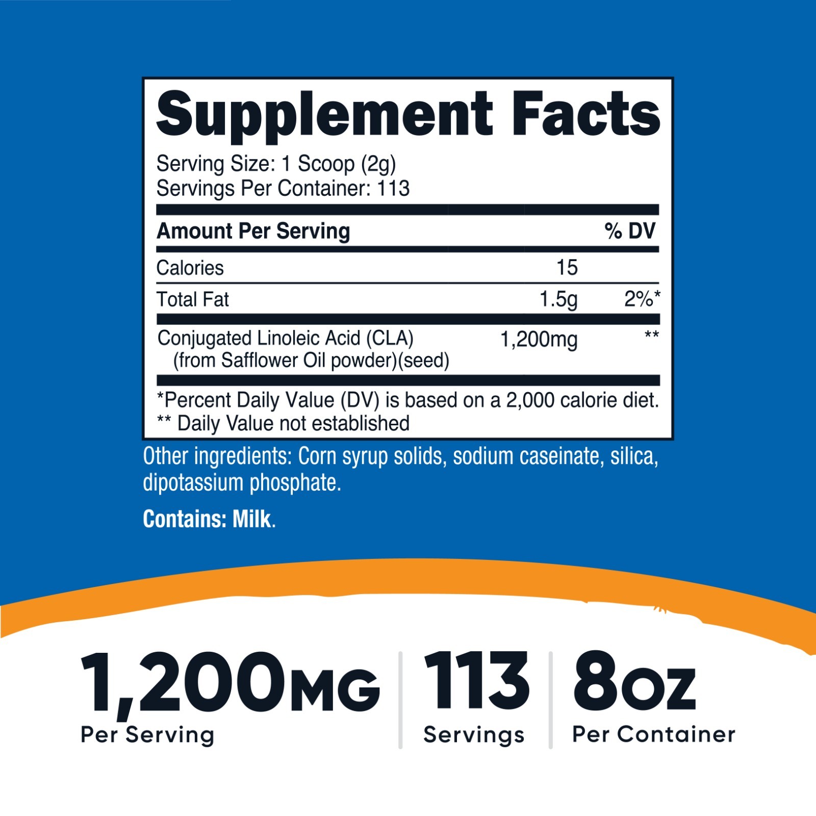 Nutricost CLA (Conjugated Linoleic Acid) 8oz (227g) Powder – Gluten Free