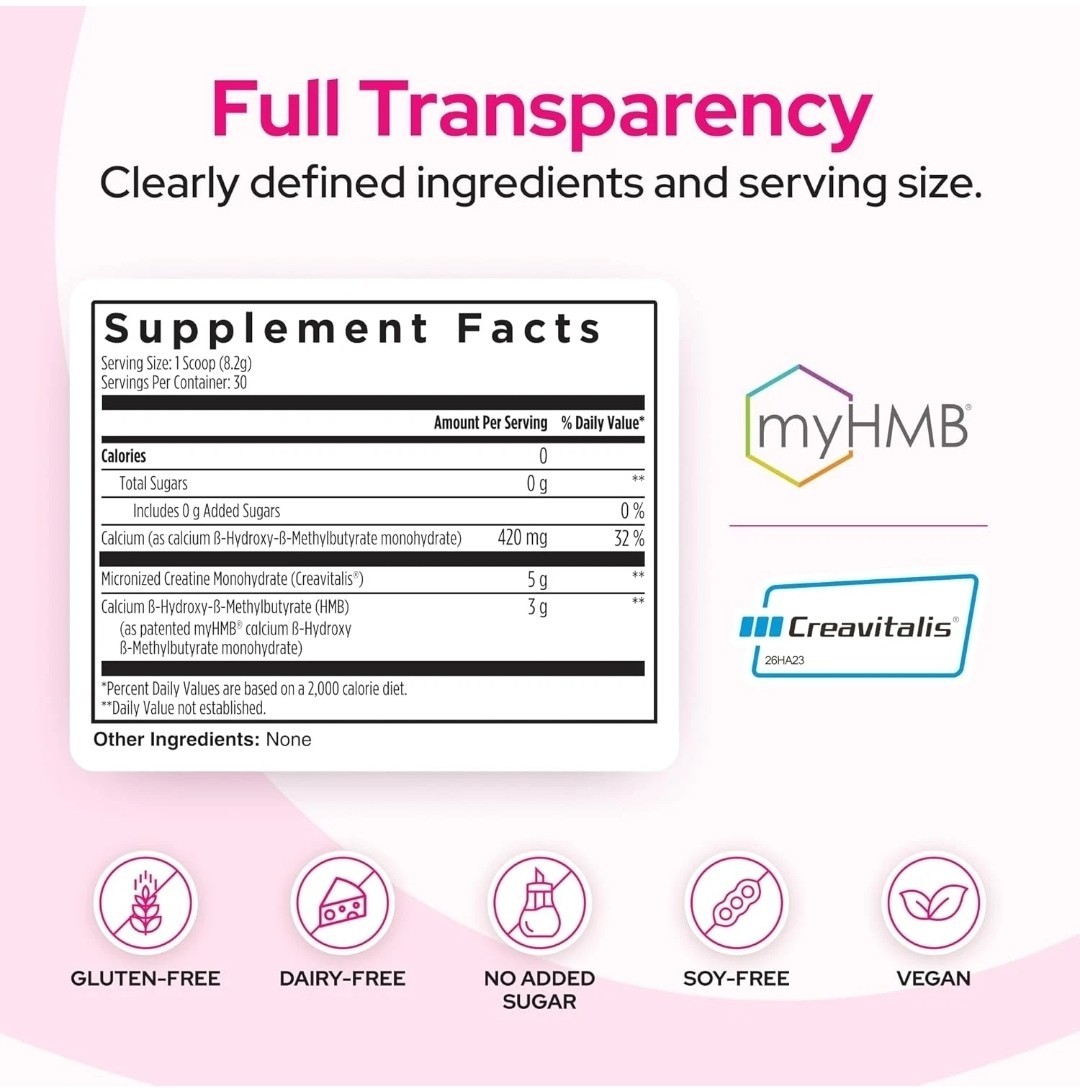 Creatine HMB Powder, 5g Creatine Monohydrate With 3g HMB, Creatvitalis And myHMB