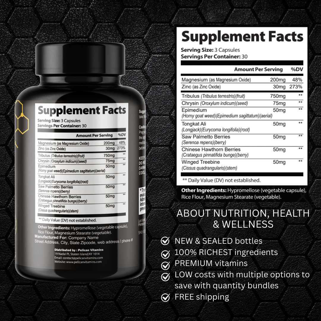 Honey Boost XL- Bodybuilding & Men’s Health Support- 4 Bottles- 360 Capsules