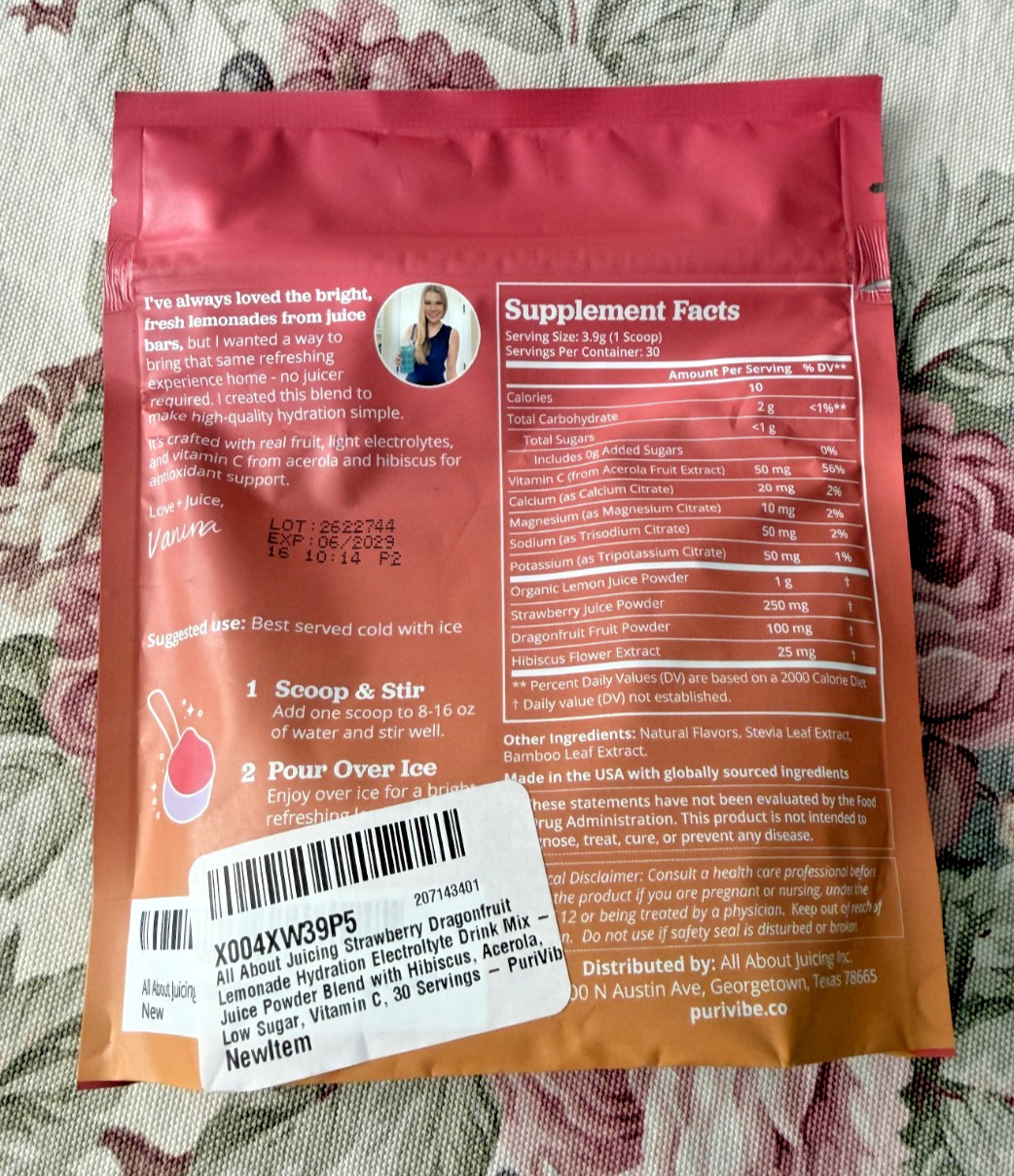 Hydration Lemonade Electrolyte Powder Drink Mix – Strawberry Dragonfruit