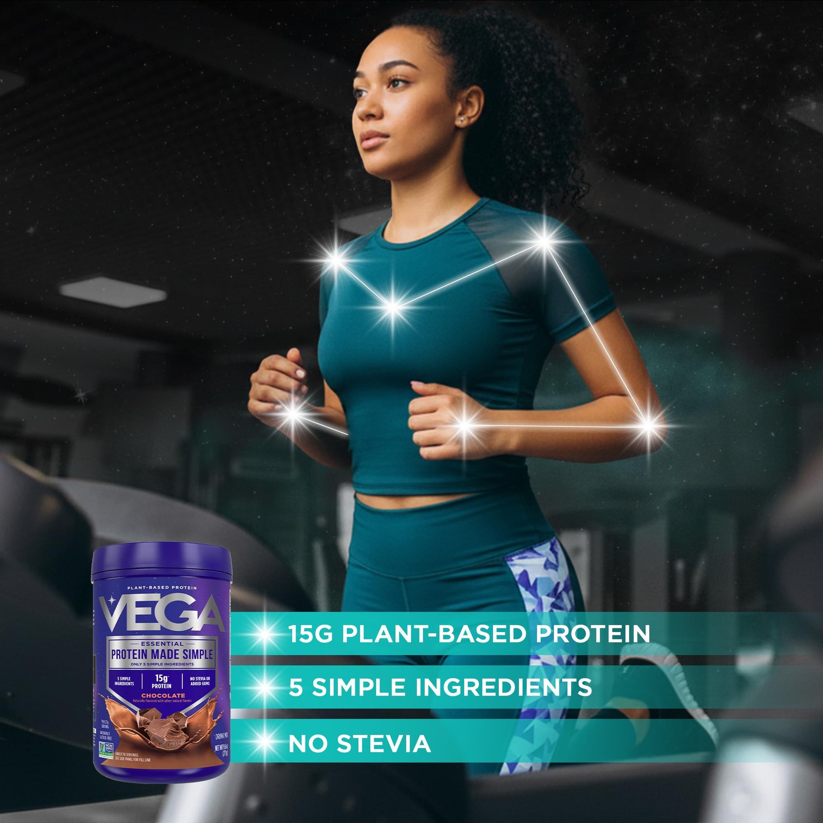 Vega Protein Made Simple 9.6 Ounce (10 Servings) (Pack of 1), Dark Chocolate