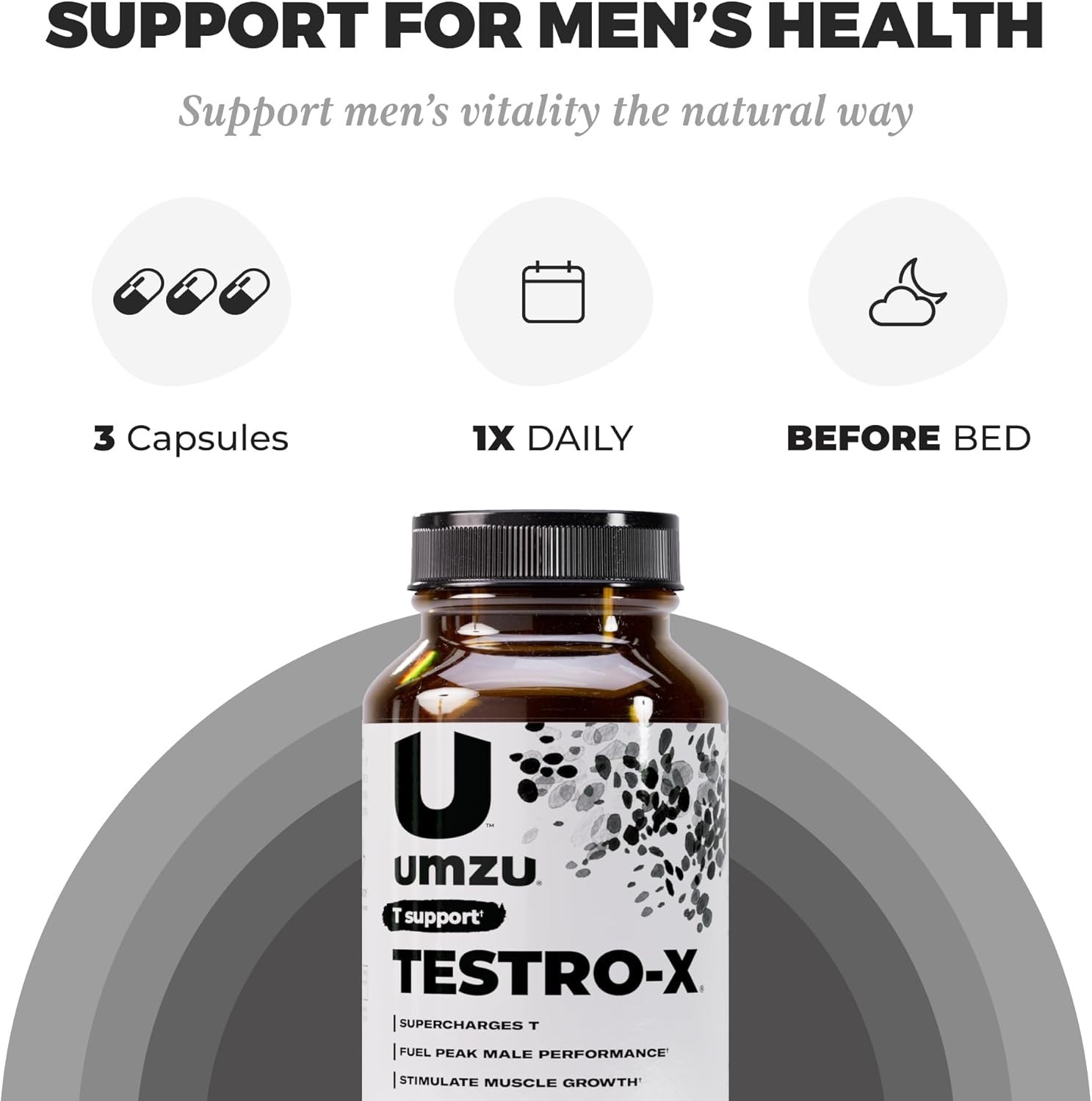 Testro X Supplement for Men Energy Focus Muscle Pumps Healthy T Levels 90 Caps