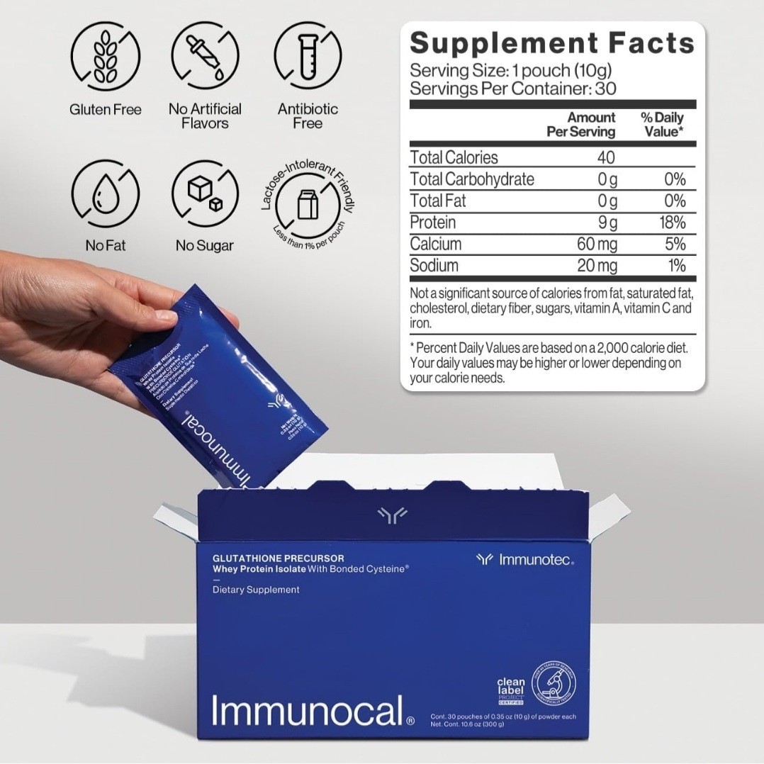 Immunocal Glutathione Precursor By Immunotec – 30 Pouches – Brand New!!