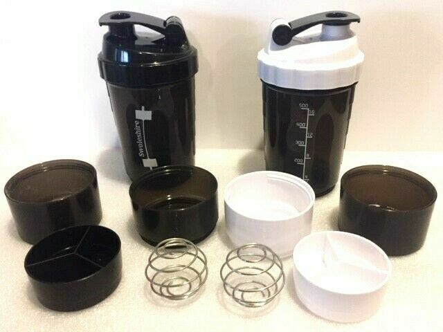 Swoleshire 3 in 1 Shaker Bottle 16 oz Steel Ball with Protein & Vitamin Storage