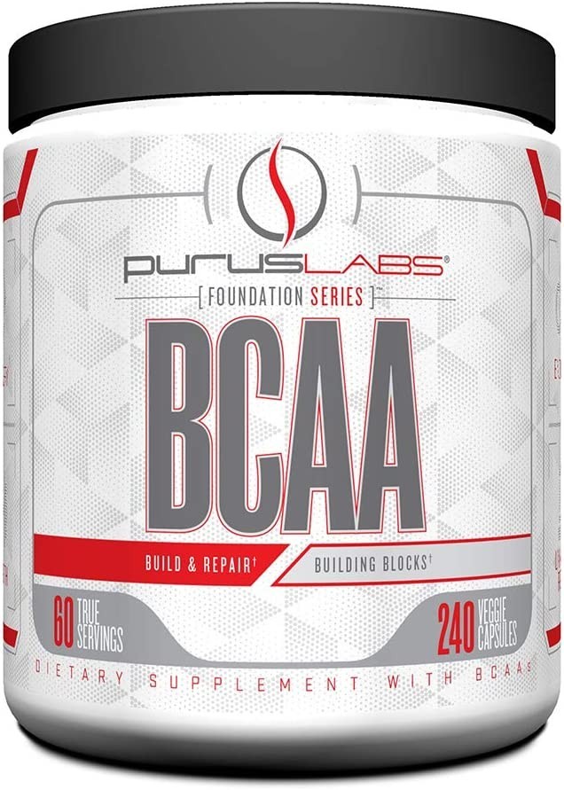 BCAA Amino Acids by Purus Labs – Recovery, Endurance, Strength – 240 Capsules