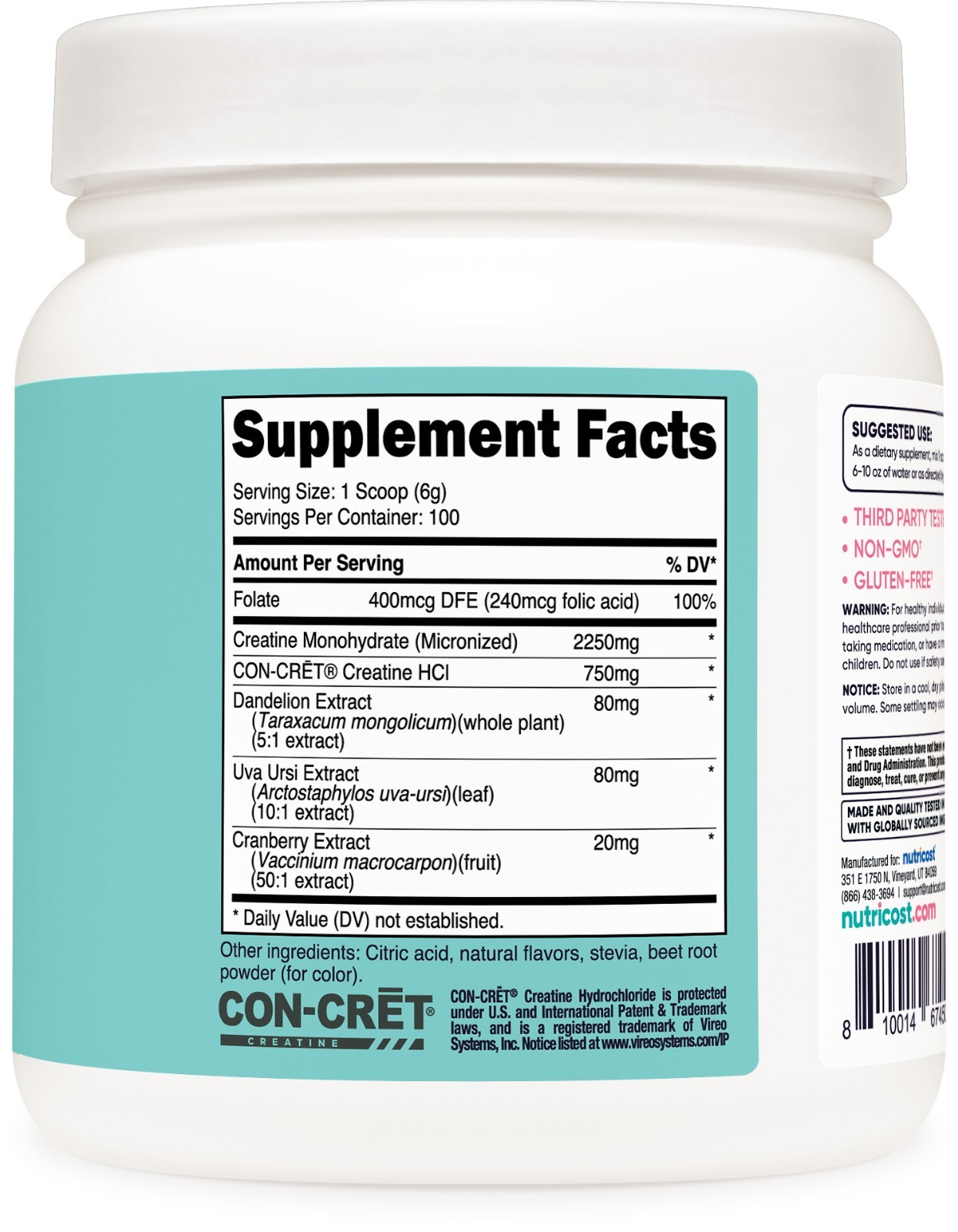 Nutricost Creatine Monohydrate Powder for Women, Strawberry Lemonade, 100 Serv
