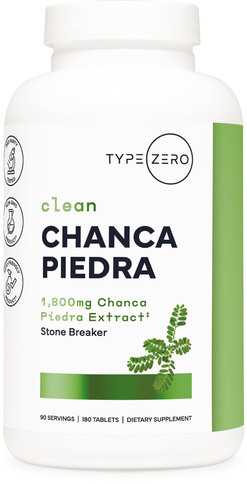 Type Zero Chanca Piedra (1,800mg) 180 Tablets – Keto Friendly, Non-GMO