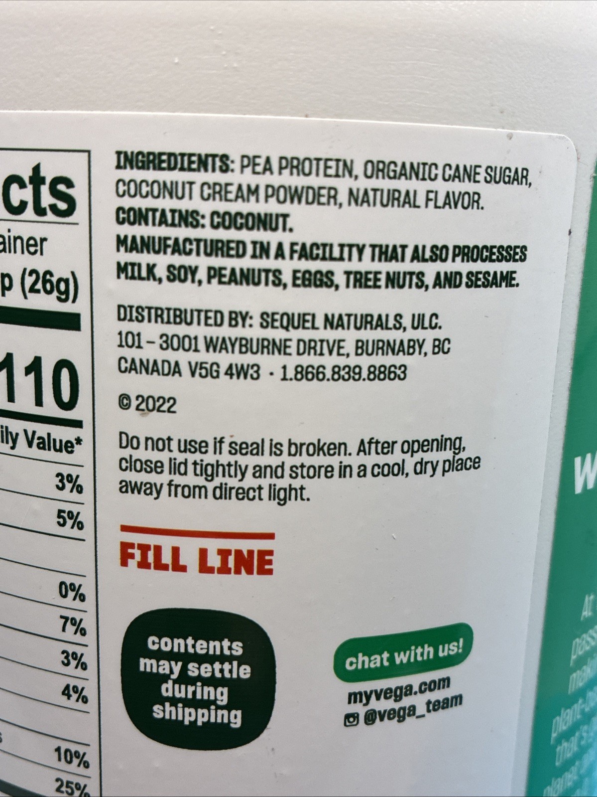 Vega Protein Made Simple Vanilla Plant Based Protein Powder 35.7oz Sealed 08/26