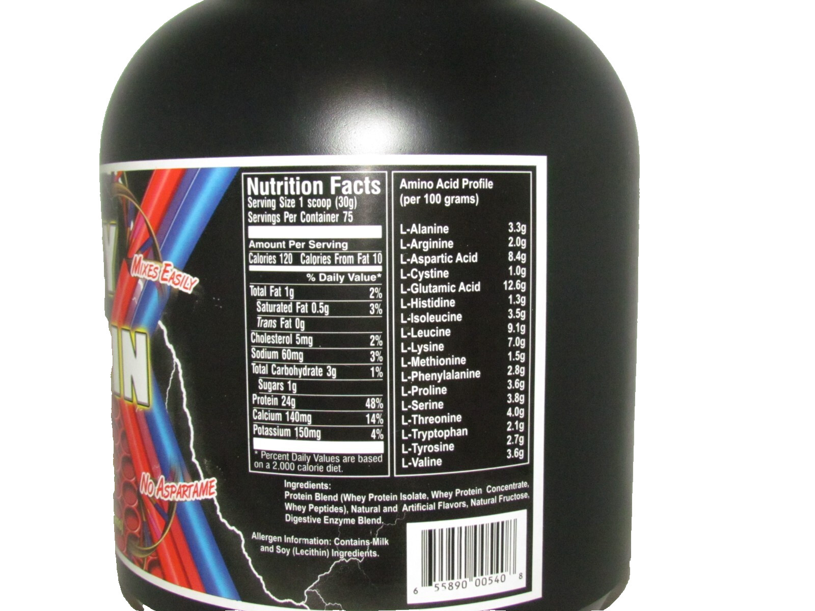Natures Research Whey Protein 5lbs jug Vanilla 75 servings 24 grams per serving
