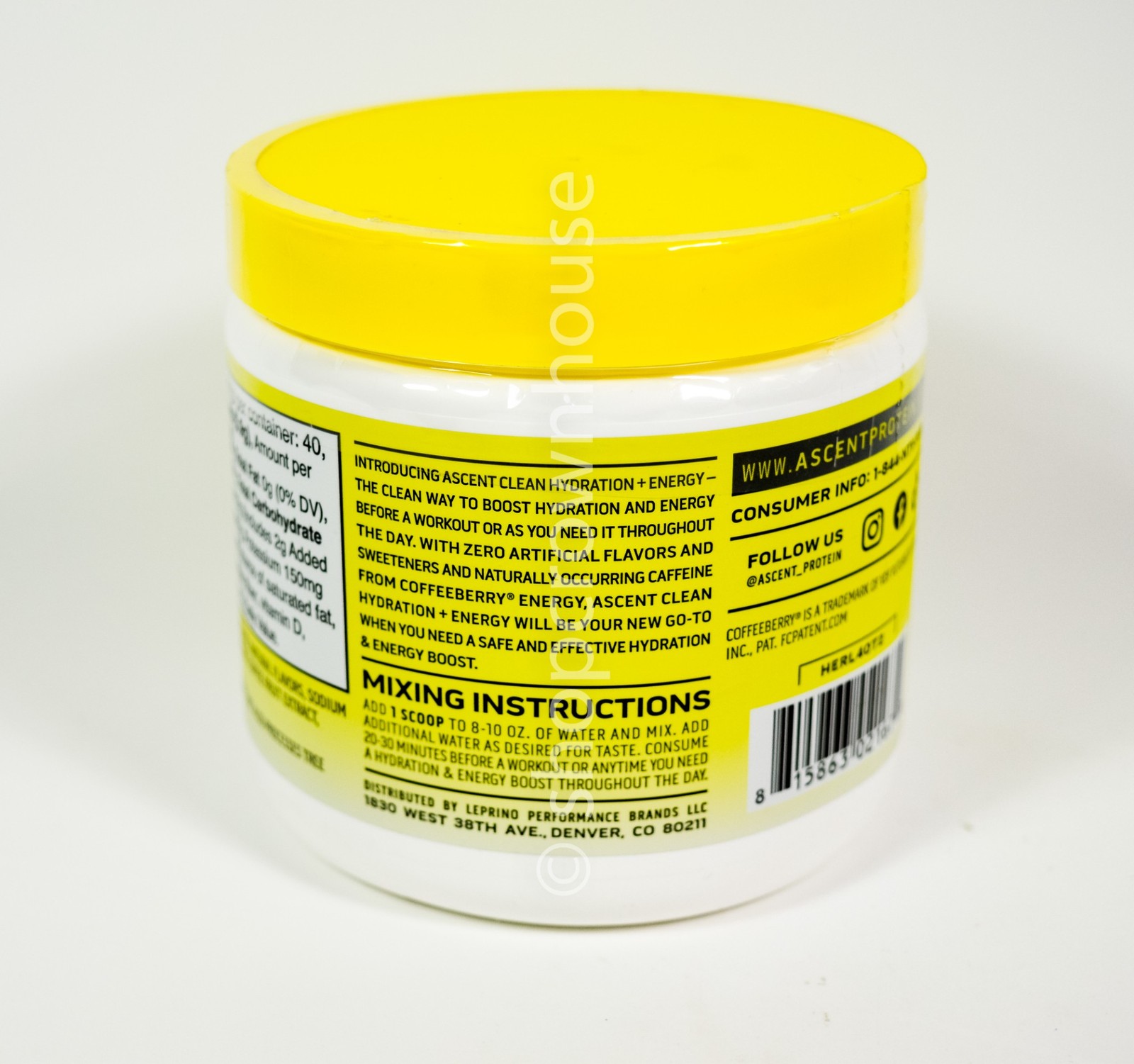 Ascent Clean Hydration RASBERRY LEMONADE Drink Mix 8.32oz canister11/08/2026