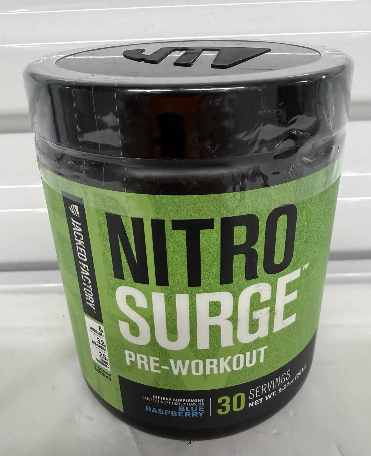 Jacked Factory Nitro Surge Pre-Workout Blue Raspberry 30 Servings 9.21oz New