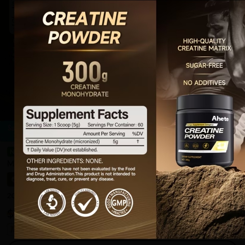 Creatine Monohydrate Powder 60 Servings 2 Month Supply Fast Absorbed
