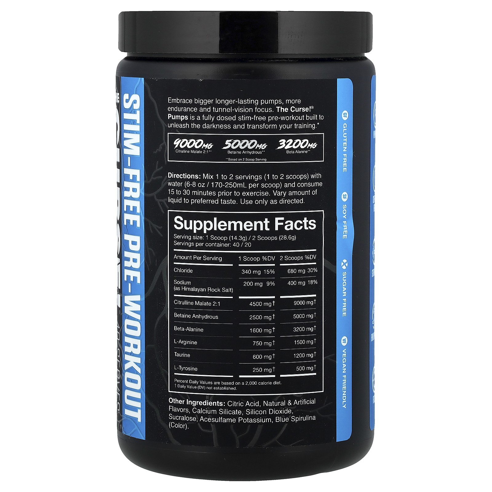Stim-Free Pump, Pre-Workout, Blue Raspberry, 20.2 oz (572 g)