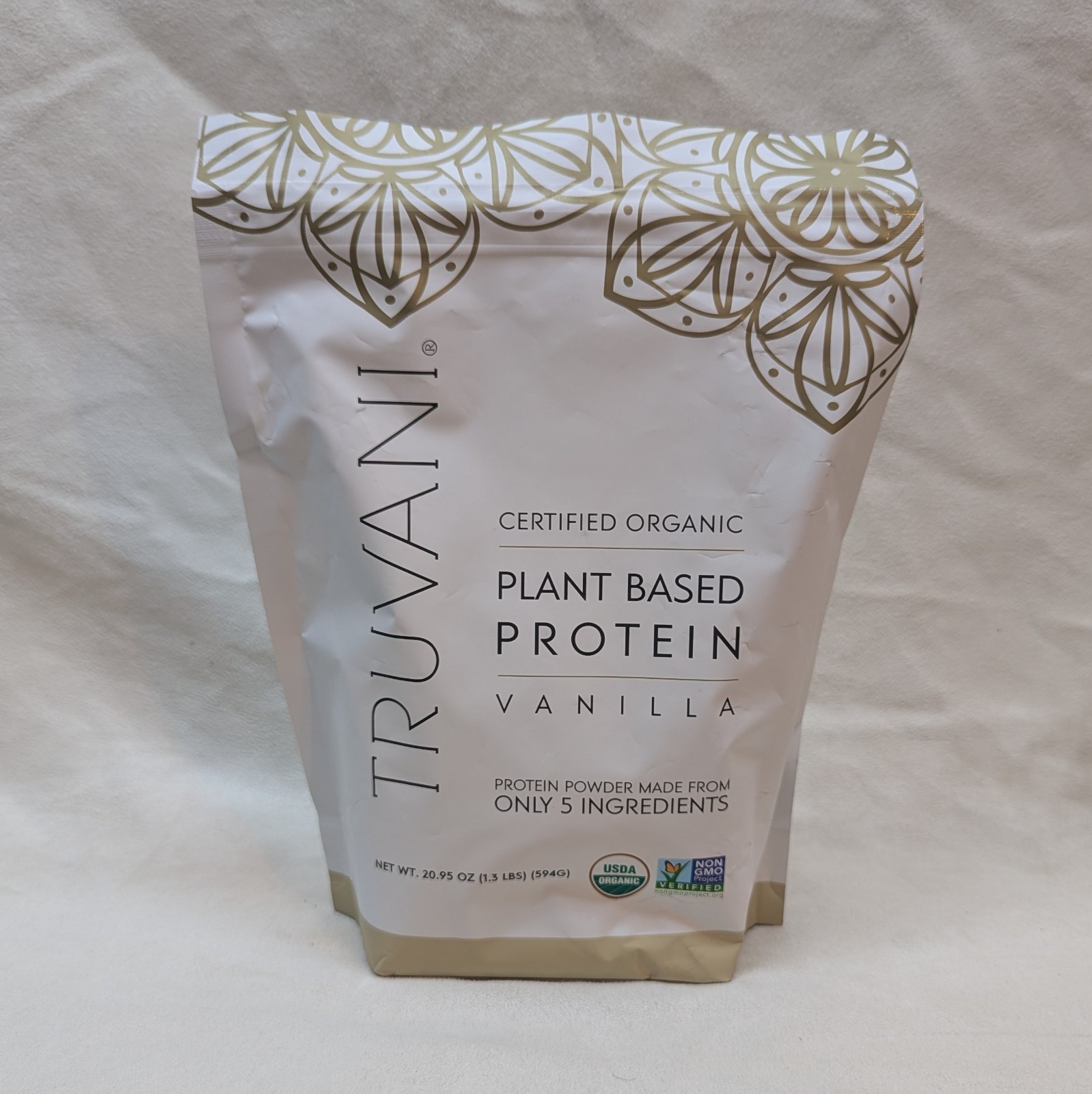 Truvani Plant Based Vanilla Protein Powder 20.95 oz 20 Servings Expires 09/2027