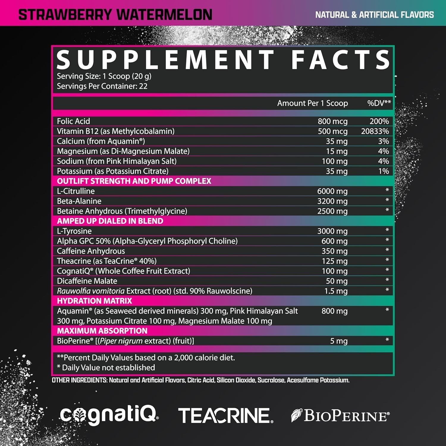 Nutrex Outlift Amped Max High Stim Pre Workout Powder 22 Servings Various Flavor