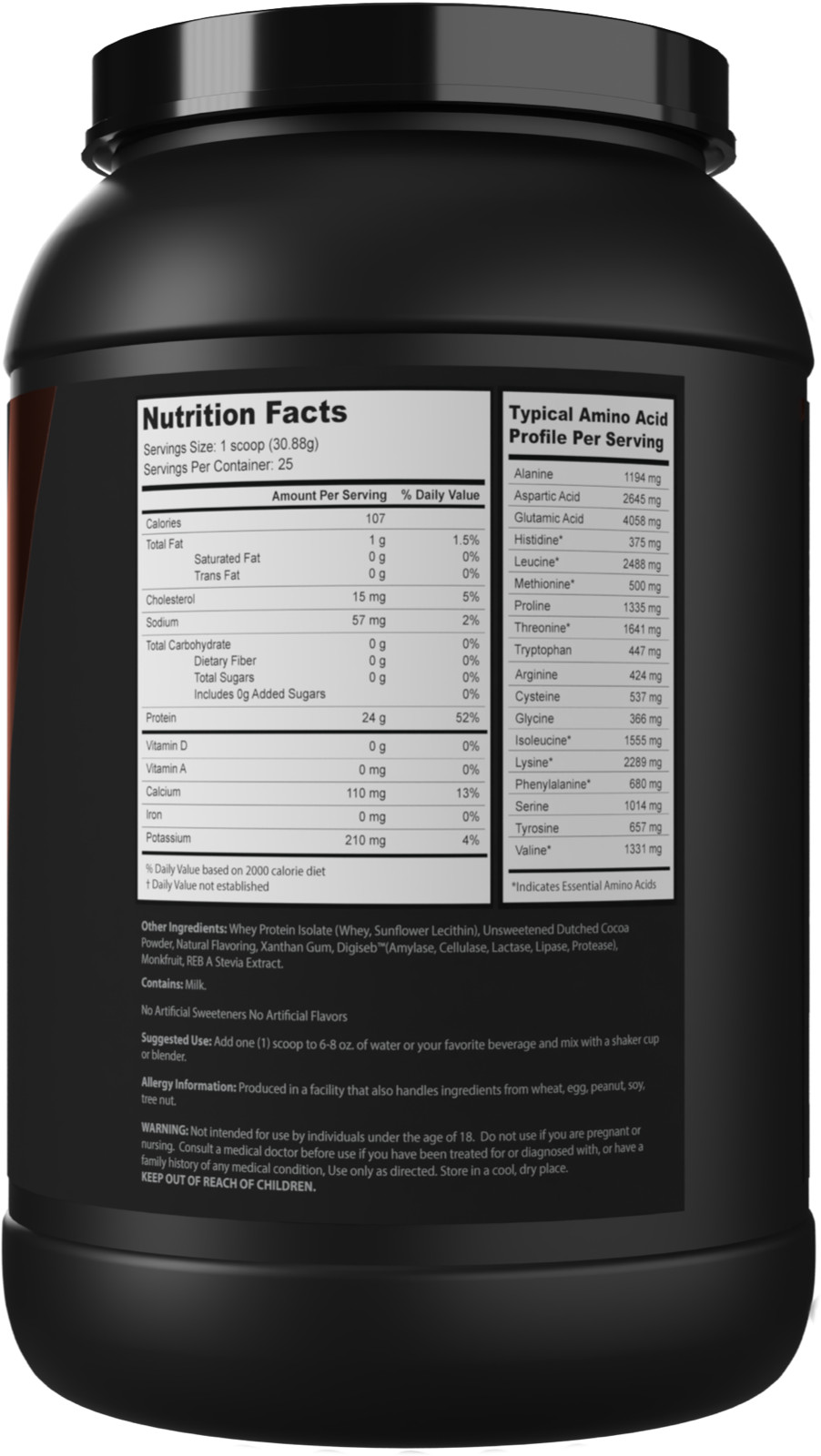 Whey Protein Isolate with Digestive Enzymes Sweetened with Monkfruit Vyotech