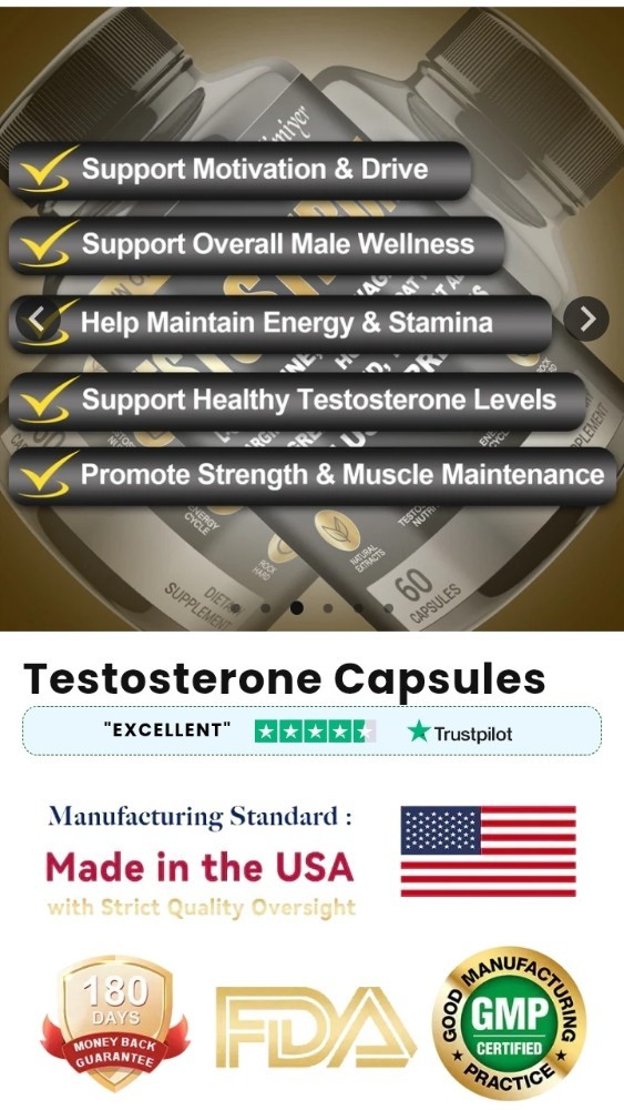 Test Booster Max 1200 Mg Made In USA Trust Pilot Approved 60 Capsules
