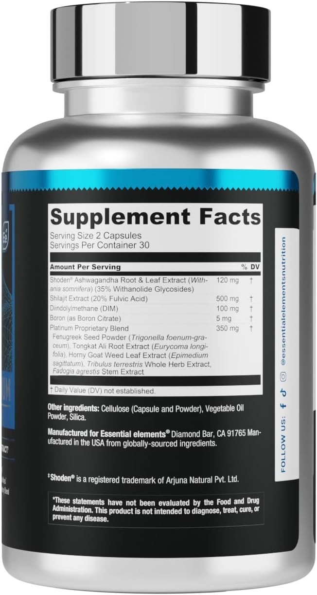 T-Hero Platinum Testosterone Booster – Energy, Muscle & Male Performance, 60ct