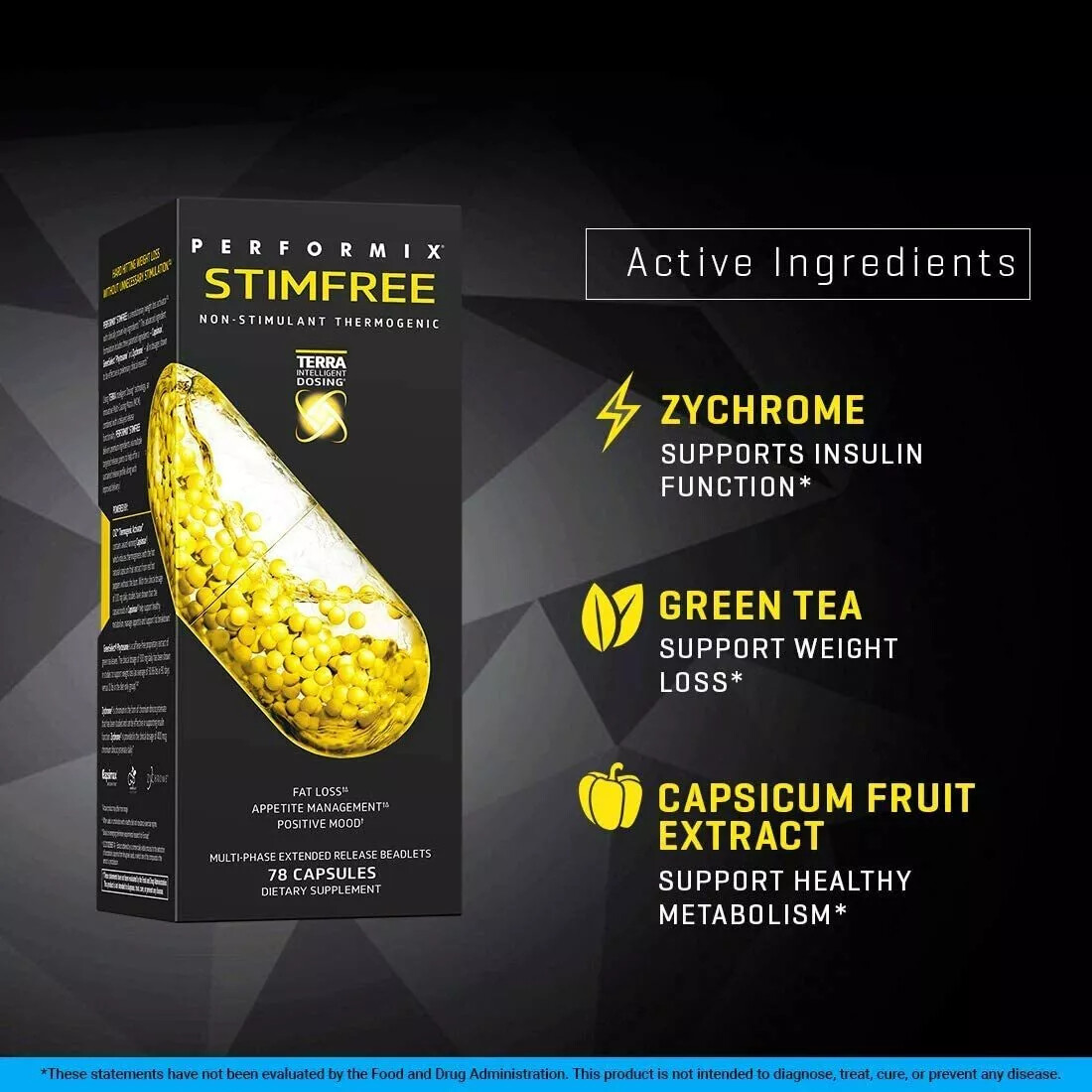 Performix STIM FREE Fat Burner Weight Loss Mood Enhancer 78 capsules STIMFREE
